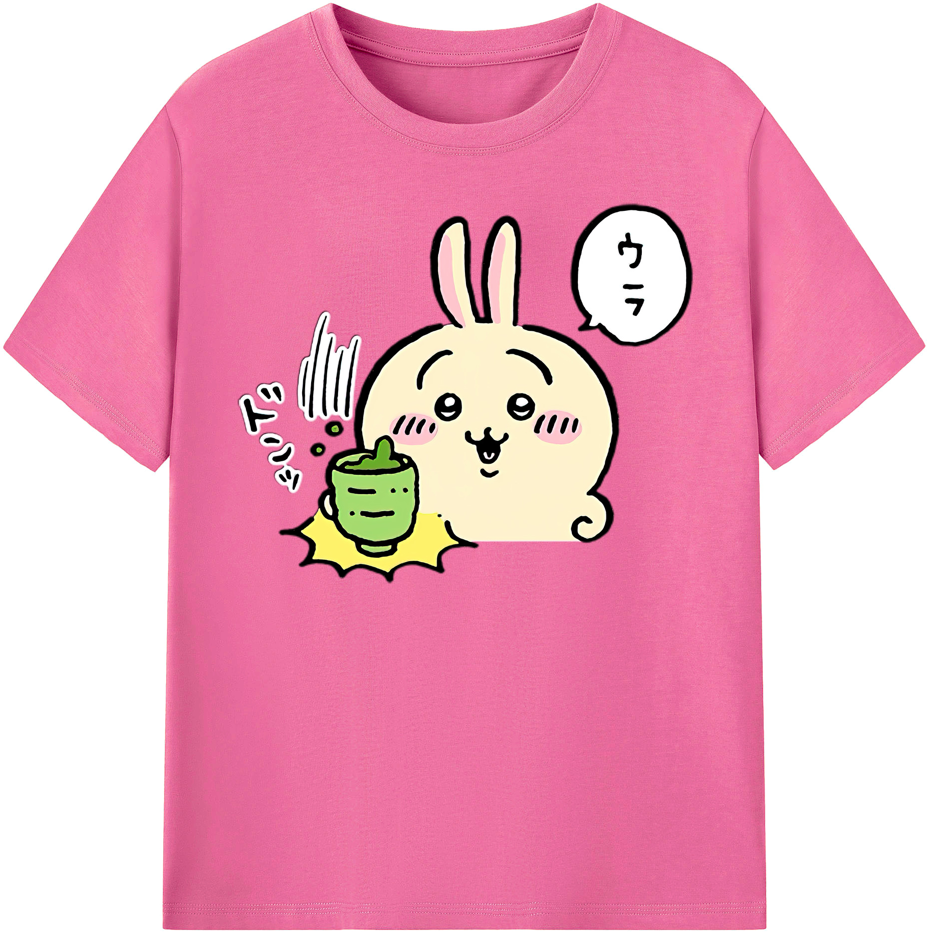 （画像用） ちいかわ うさぎ Chii-kawa usagi レディースカジュアルプリントTシャツ（綿100％）